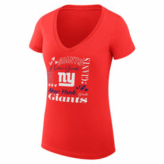 New York Giants G-III 4Her by Carl Banks Women's Super-Slim Fit Lightweight Collage Team V-Neck T-Shirt - Red discount