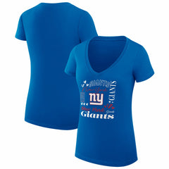 New York Giants G-III 4Her by Carl Banks Women's Super-Slim Fit Lightweight Collage Team V-Neck T-Shirt - Royal for sale