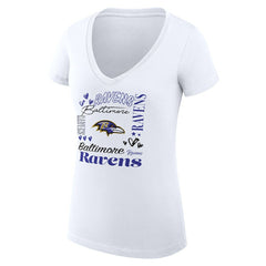 Baltimore Ravens G-III 4Her by Carl Banks Women's Super-Slim Fit Lightweight Collage Team V-Neck T-Shirt - White online