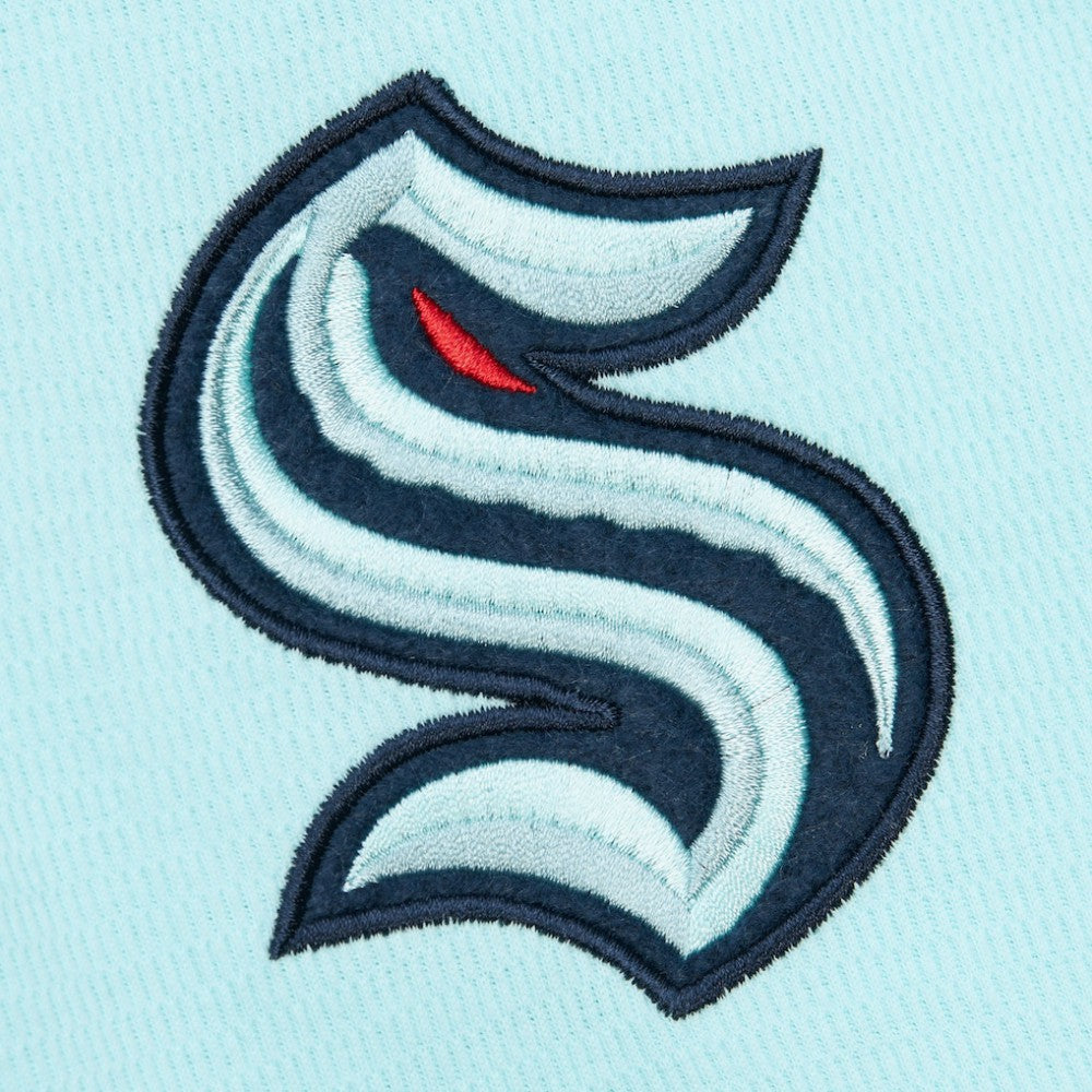 Seattle Kraken Mitchell & Ness Thermal Henley Long Sleeve T-Shirt Light Blue