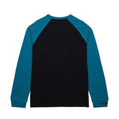 San Jose Sharks Mitchell & Ness Legendary Slub Raglan Long Sleeve T-Shirt Black/Teal