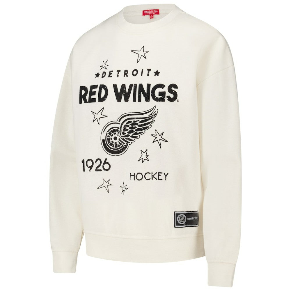 Detroit Red Wings Mitchell & Ness Women's Logo 3.0 Pullover Sweatshirt Cream
