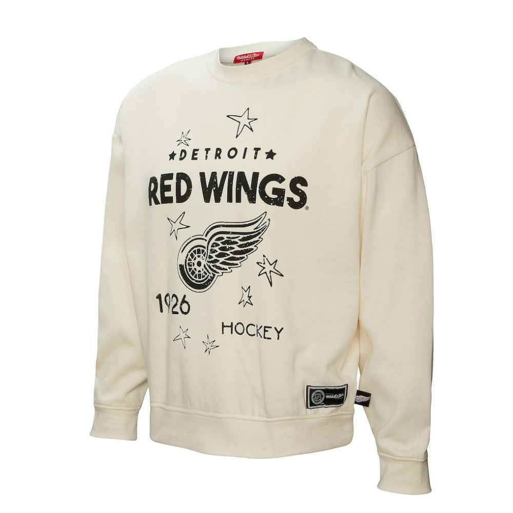 Detroit Red Wings Mitchell & Ness Women's Logo 3.0 Pullover Sweatshirt Cream