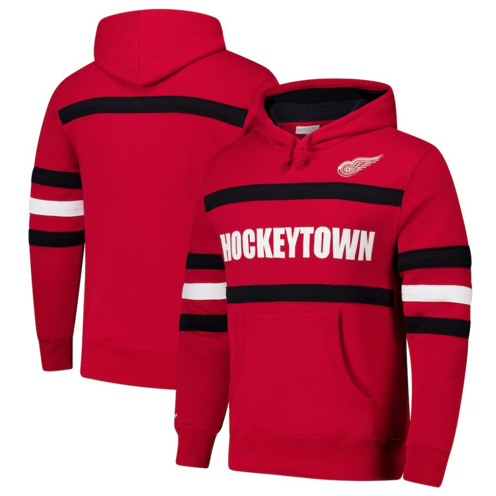 Detroit Red Wings Mitchell & Ness Head Coach Slogan Pullover Hoodie Red