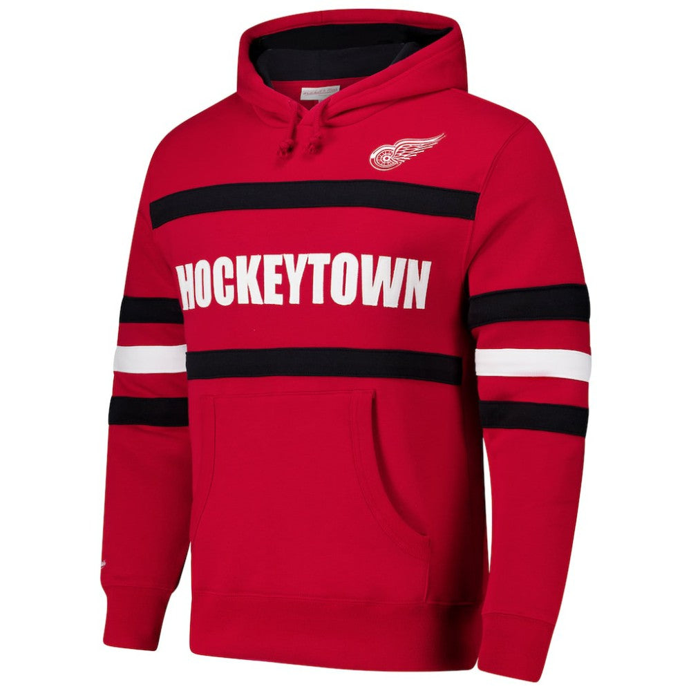 Detroit Red Wings Mitchell & Ness Head Coach Slogan Pullover Hoodie Red