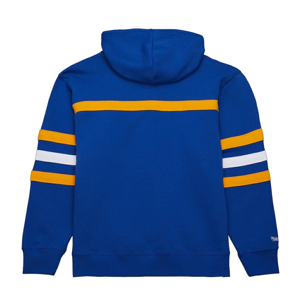St. Louis Blues Mitchell & Ness Head Coach Slogan Pullover Hoodie Blue