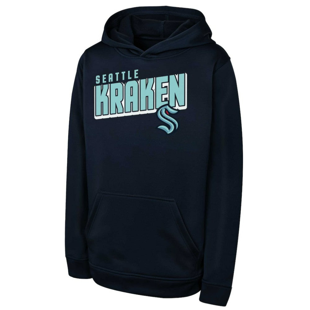 Seattle Kraken Youth Cyber Punk Performance Hoodie Deep Sea Blue