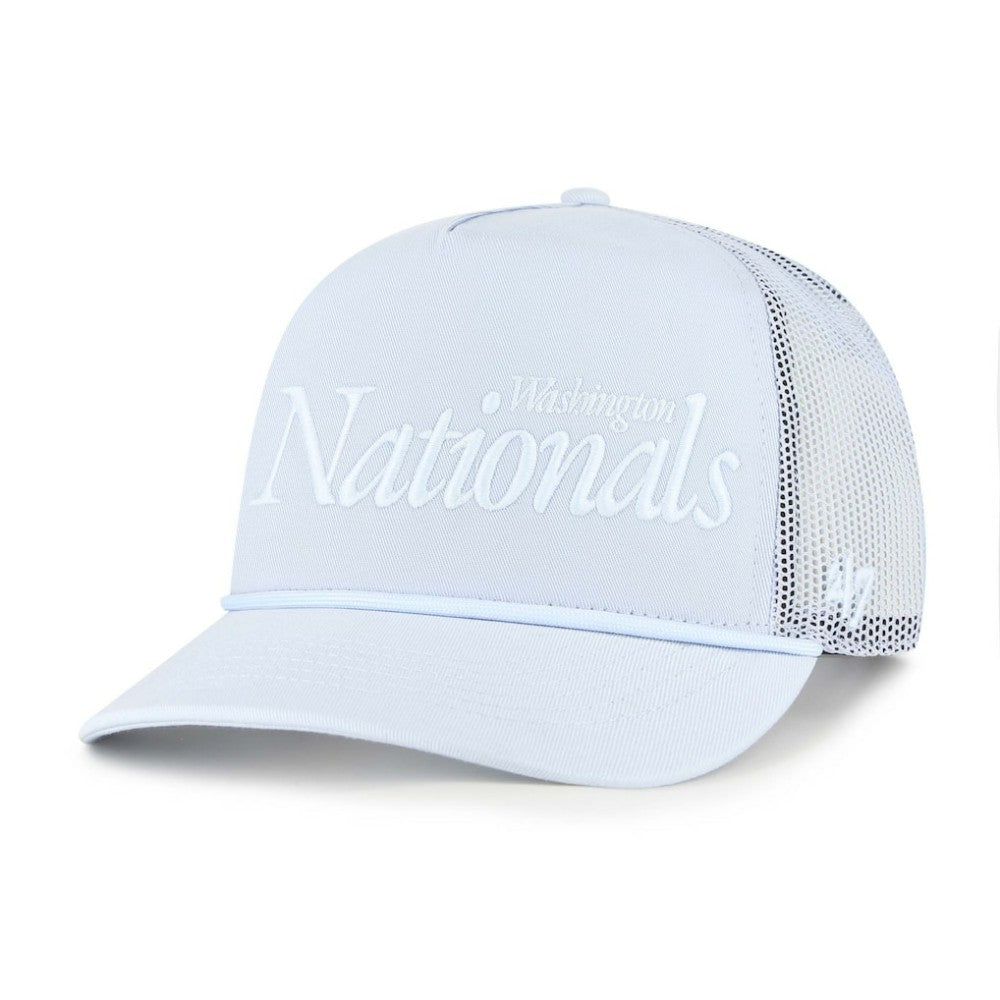 Washington Nationals Foundation Script Hitch Adjustable Trucker Hat - Light Blue | 47 brand