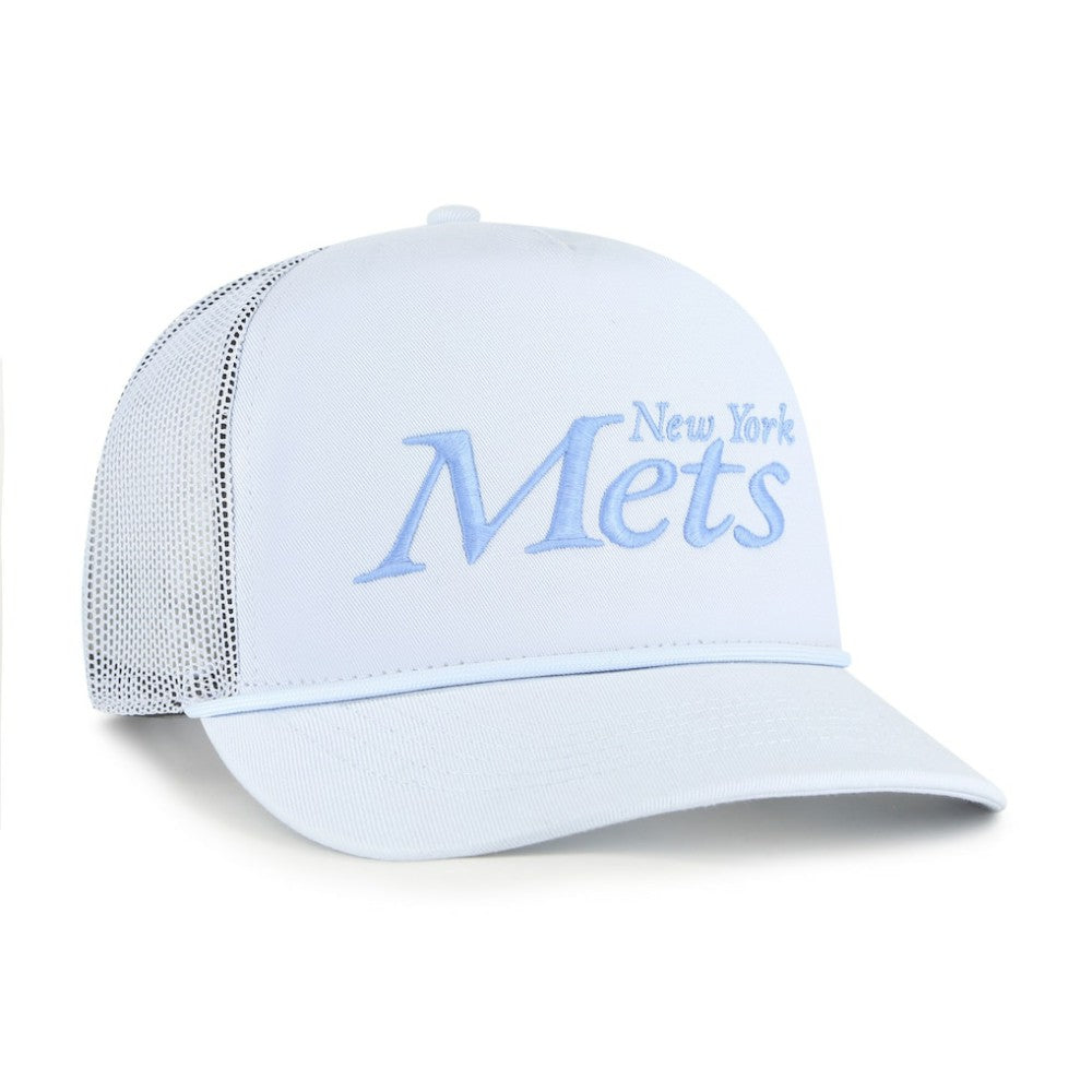New York Mets Foundation Script Hitch Adjustable Trucker Hat - Light Blue | 47 brand