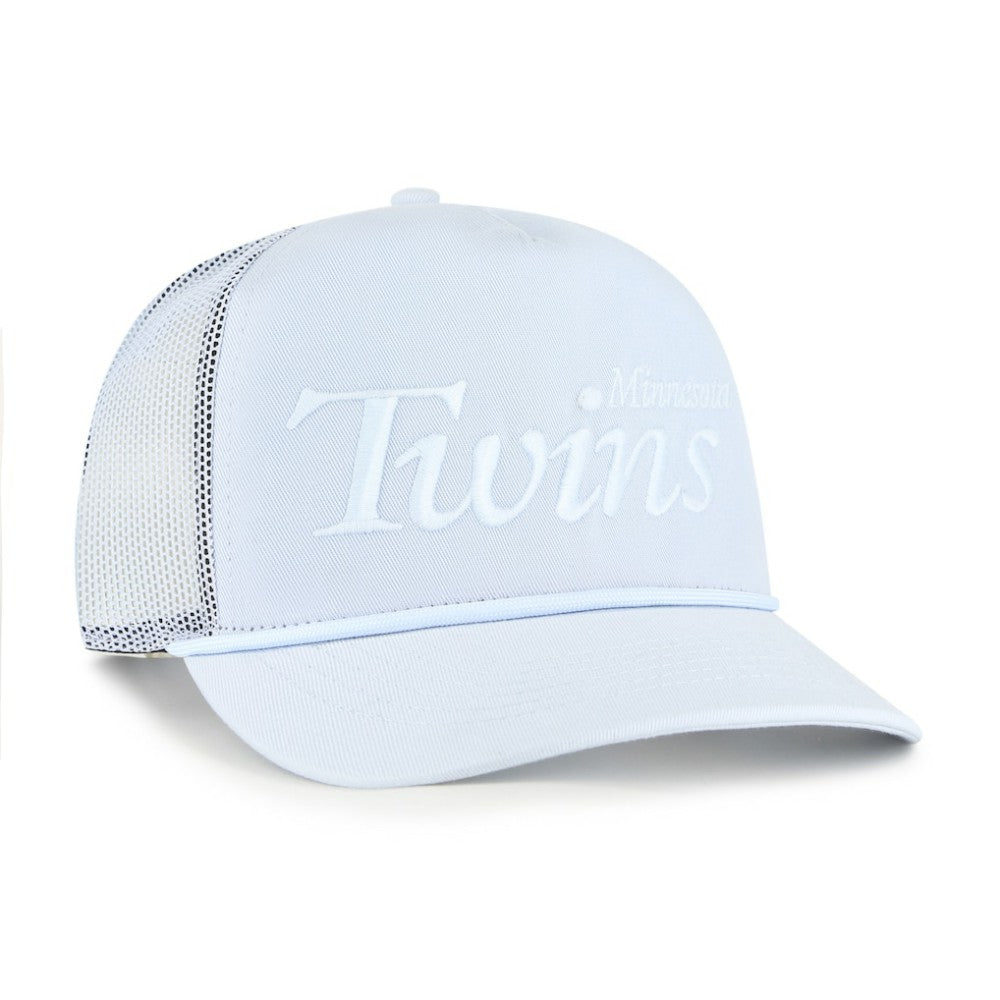 Minnesota Twins Foundation Script Hitch Adjustable Trucker Hat - Light Blue | 47 brand