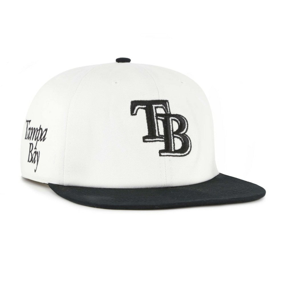 Tampa Bay Rays Foundation Captain Snapback Hat - White/Black | 47 brand