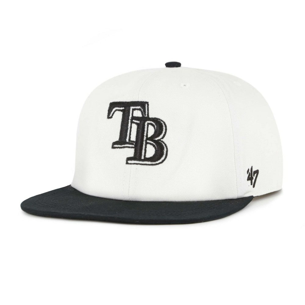 Tampa Bay Rays Foundation Captain Snapback Hat - White/Black | 47 brand