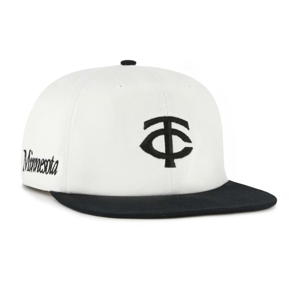 Minnesota Twins Foundation Captain Snapback Hat - White/Black | 47 brand
