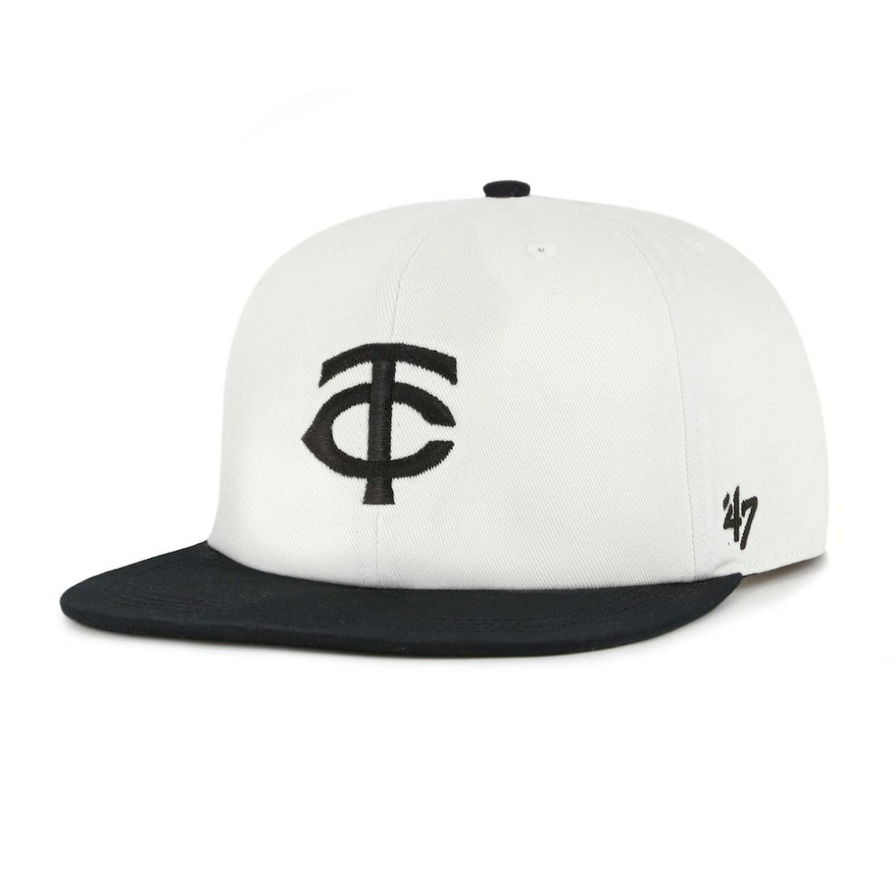 Minnesota Twins Foundation Captain Snapback Hat - White/Black | 47 brand