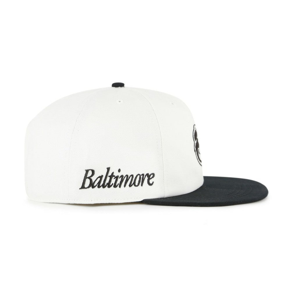 Baltimore Orioles Foundation Captain Snapback Hat - White/Black | 47 brand