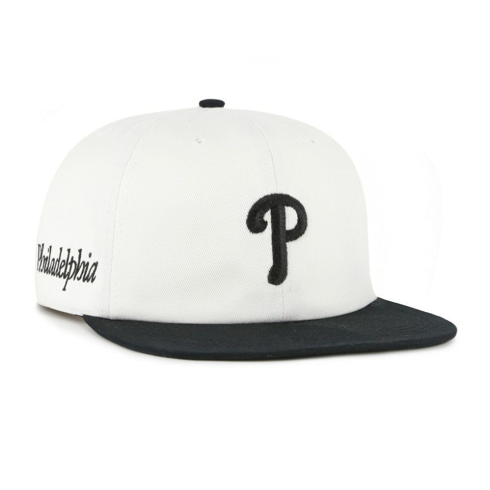 Philadelphia Phillies Foundation Captain Snapback Hat - White/Black | 47 brand