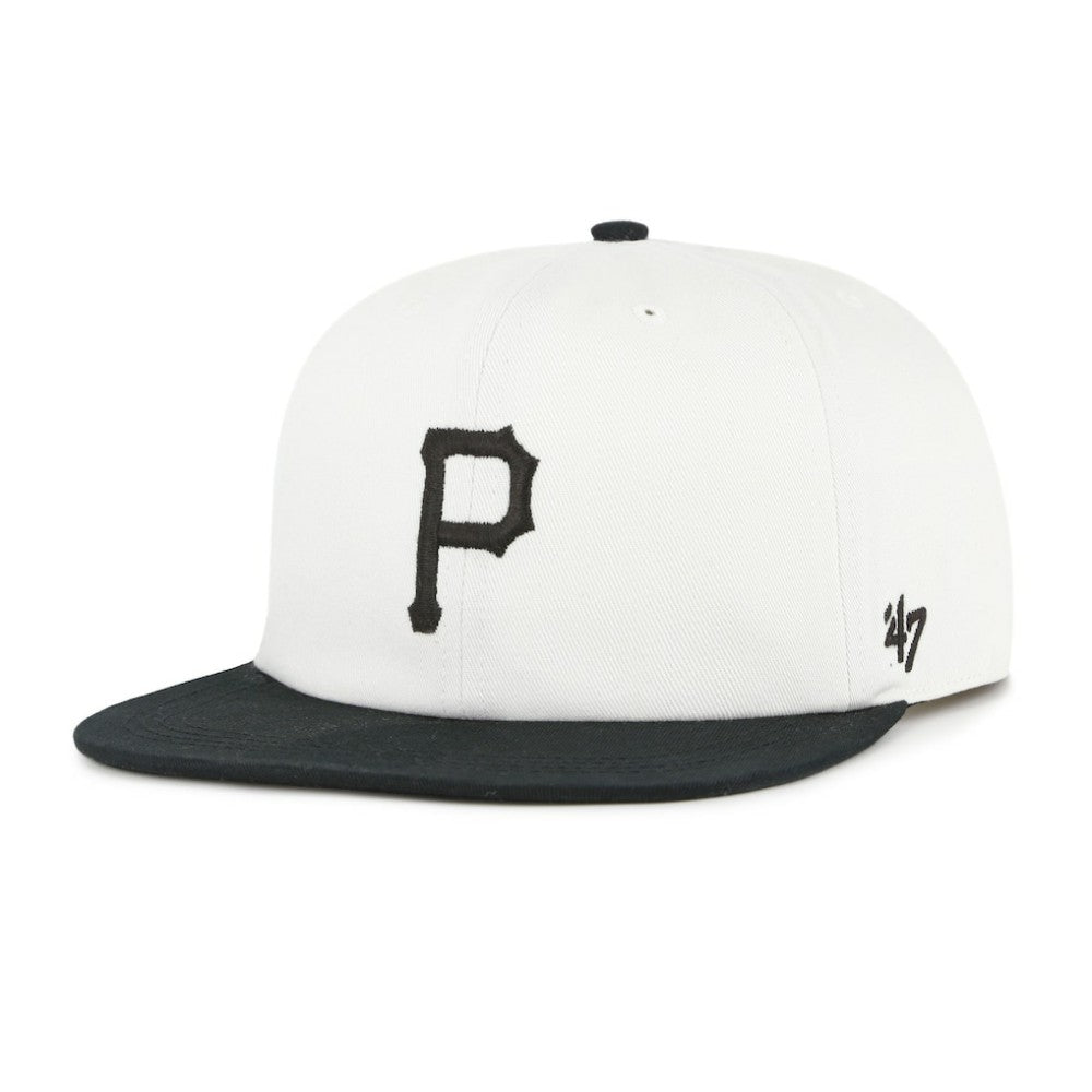 Pittsburgh Pirates Foundation Captain Snapback Hat - White/Black | 47 brand