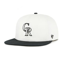 Colorado Rockies Foundation Captain Snapback Hat - White/Black | 47 brand