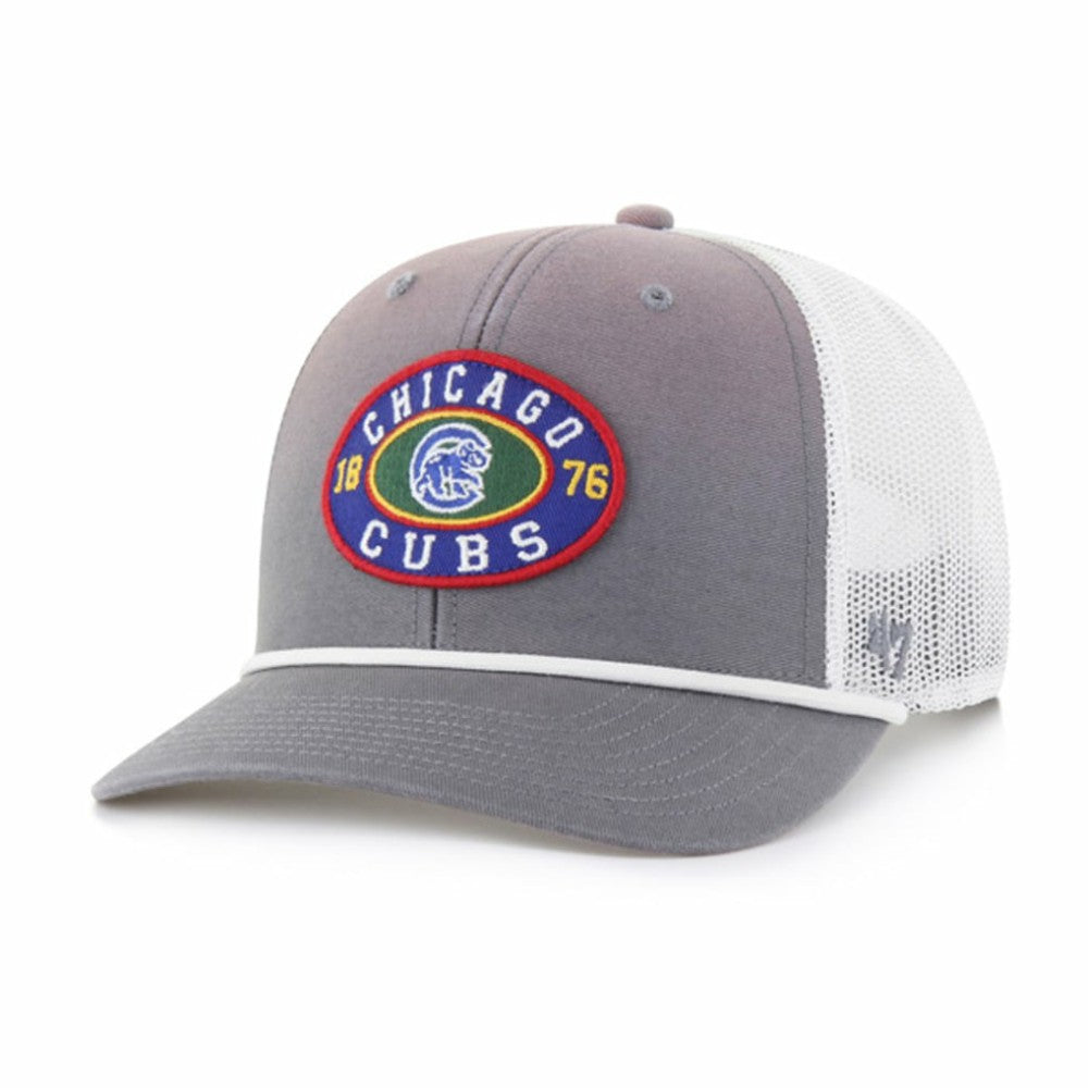Chicago Cubs Tide Sweep Rope Trucker Adjustable Hat - Gray/White | 47 brand