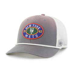 New York Mets Tide Sweep Rope Trucker Adjustable Hat - Gray/White | 47 brand
