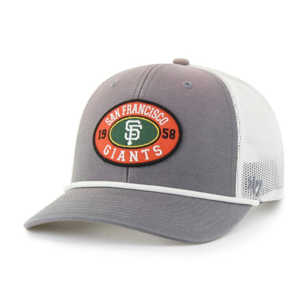 San Francisco Giants Tide Sweep Rope Trucker Adjustable Hat - Gray/White | 47 brand