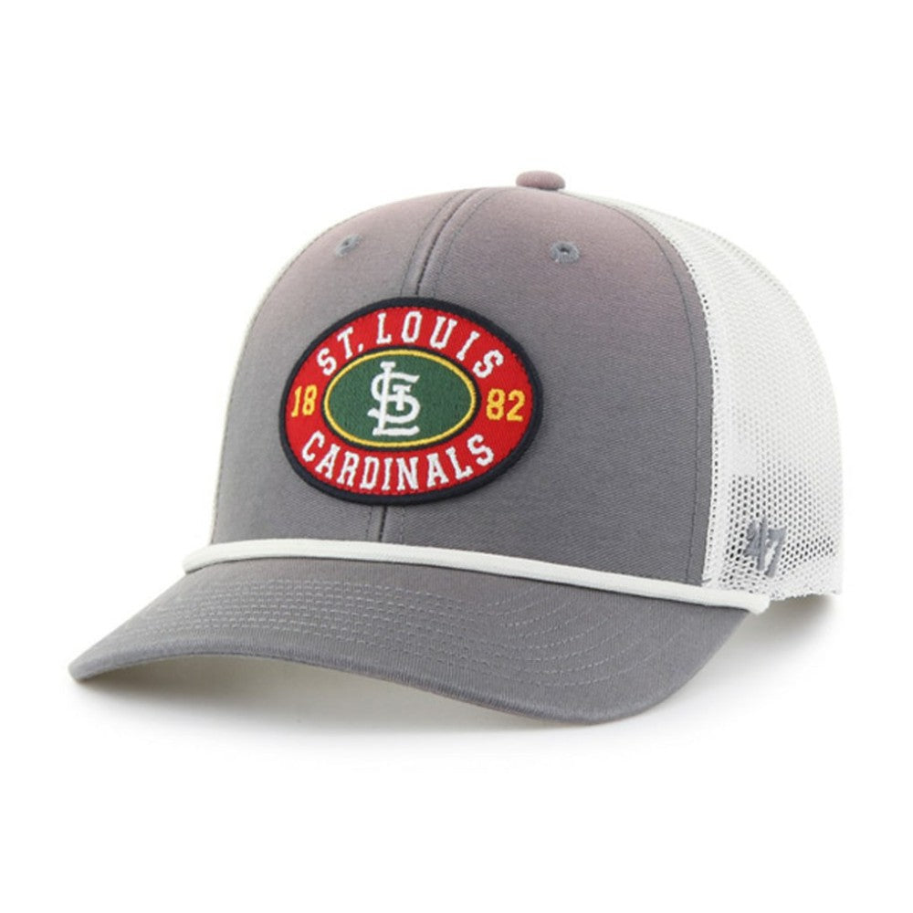 St. Louis Cardinals Tide Sweep Rope Trucker Adjustable Hat - Gray/White | 47 brand