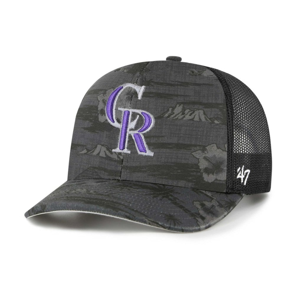 Colorado Rockies Fiji Trucker Adjustable Hat - Black | 47 brand