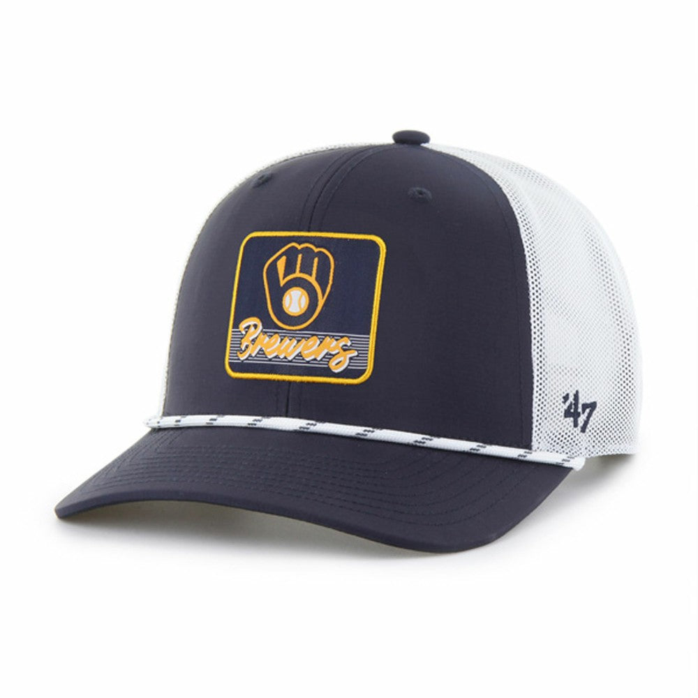 Milwaukee Brewers Scratch Adjustable Trucker Hat - Navy/White | 47 brand