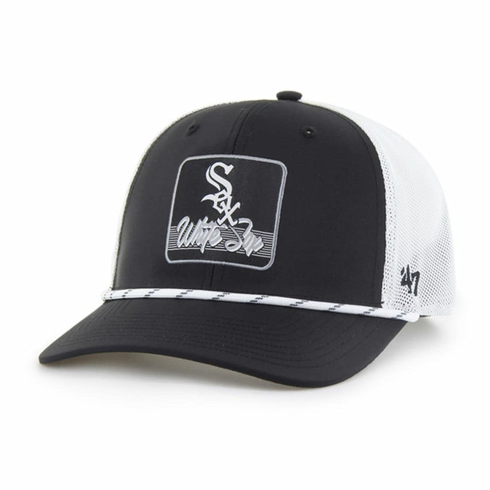 Chicago White Sox Scratch Adjustable Trucker Hat - Black/White | 47 brand