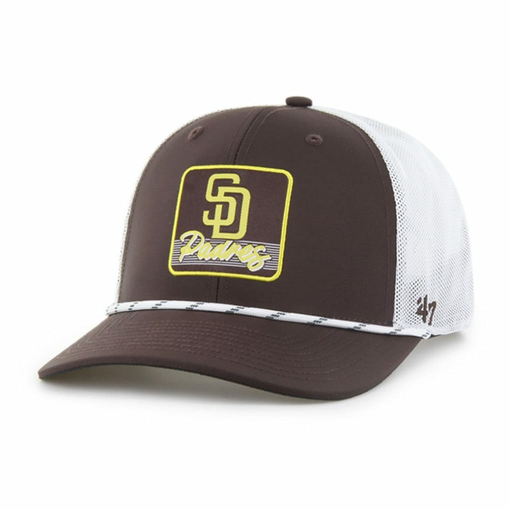 San Diego Padres Scratch Adjustable Trucker Hat - Brown/White | 47 brand