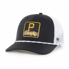 Pittsburgh Pirates Scratch Adjustable Trucker Hat - Black/White | 47 brand