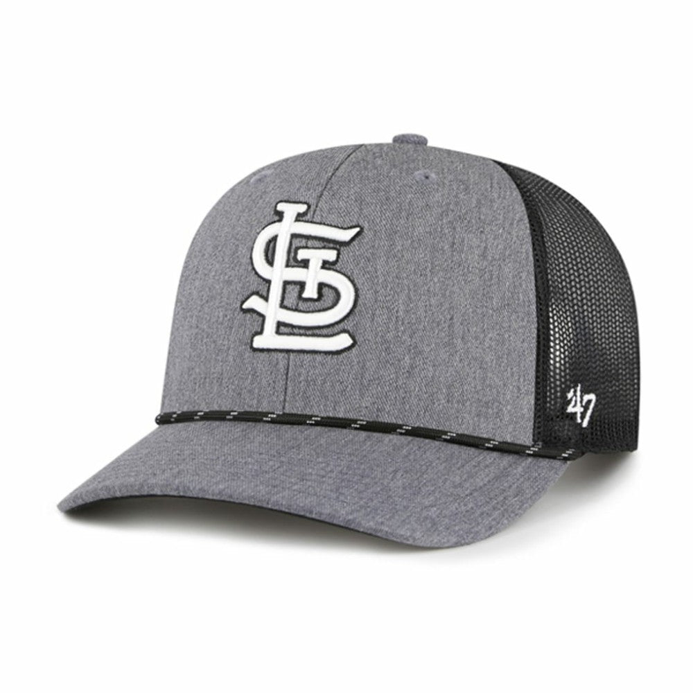 St. Louis Cardinals Carbon Rope Trucker Adjustable Hat - Charcoal | 47 brand