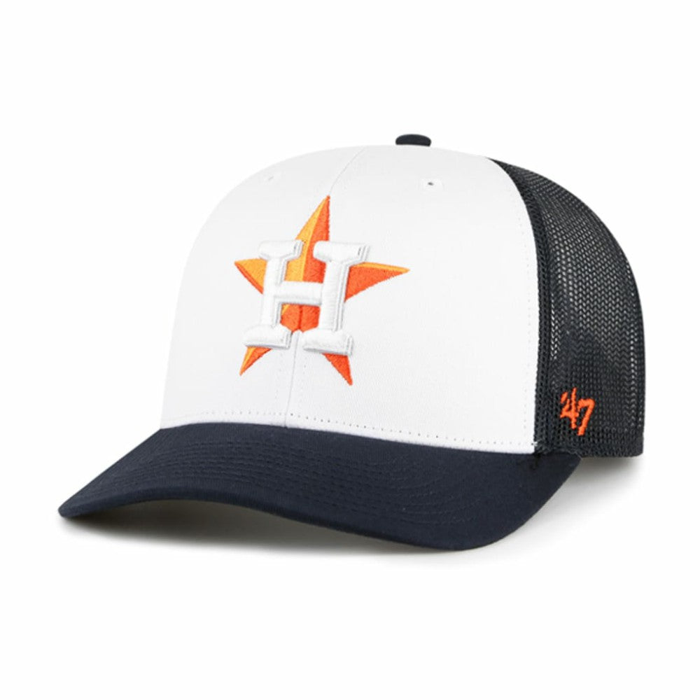 Houston Astros Freshman Trucker Adjustable Hat - White/Navy | 47 brand
