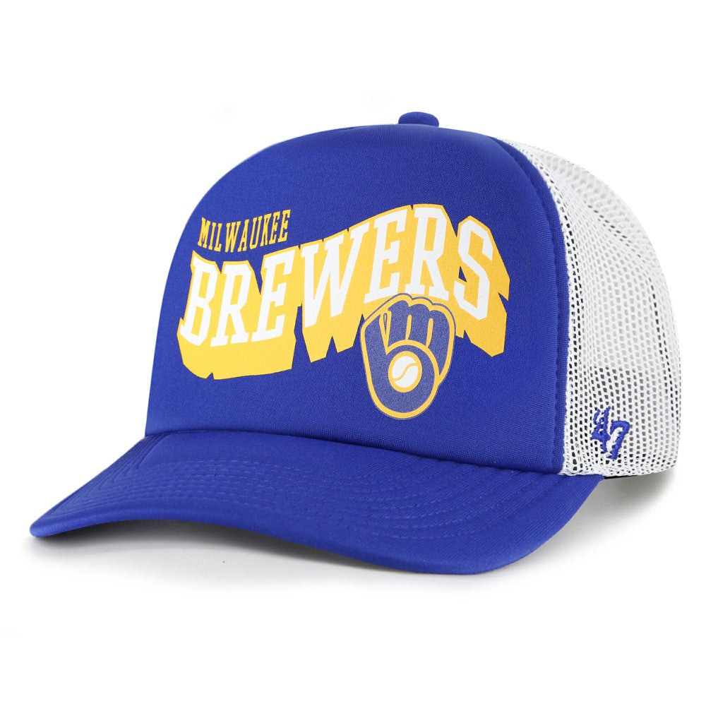 Milwaukee Brewers Meander Foam Trucker Snapback Hat - Royal | 47 brand