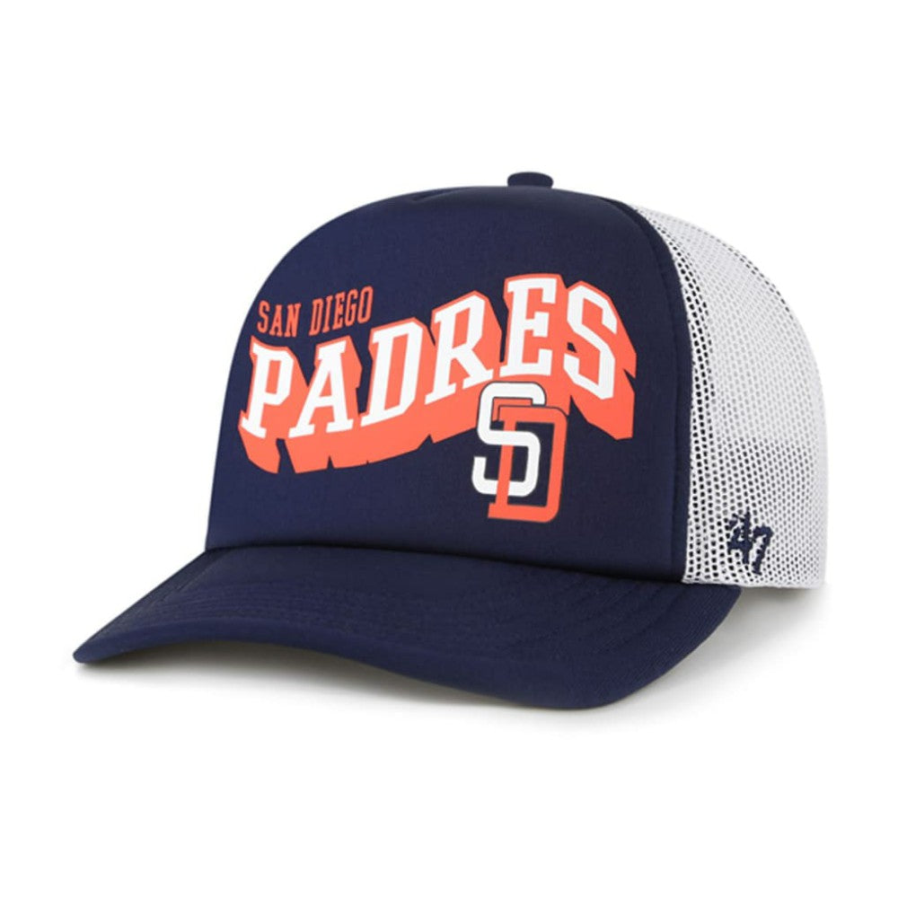 San Diego Padres Meander Foam Trucker Snapback Hat - Navy | 47 brand