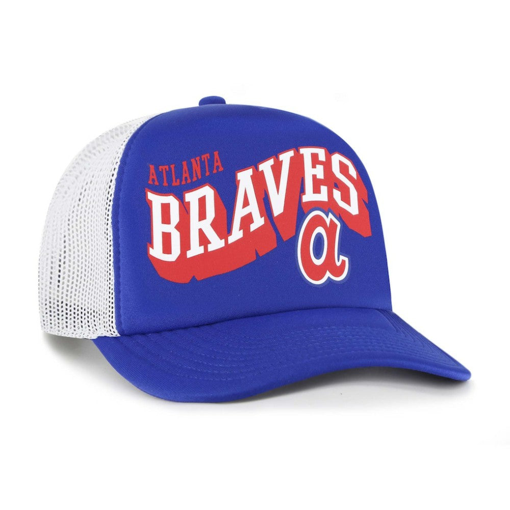 Atlanta Braves Meander Foam Trucker Snapback Hat - Royal | 47 brand