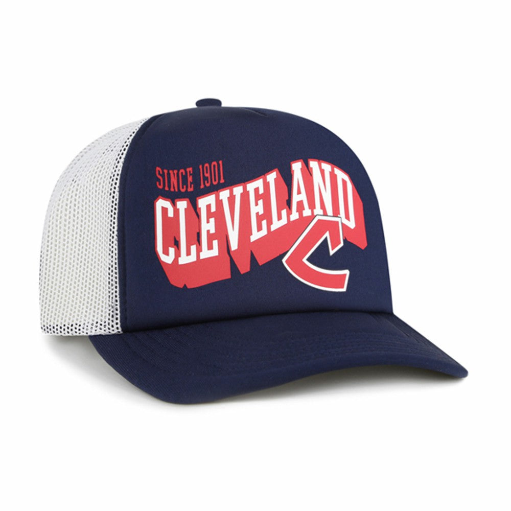 Cleveland Guardians Meander Foam Trucker Snapback Hat - Navy | 47 brand