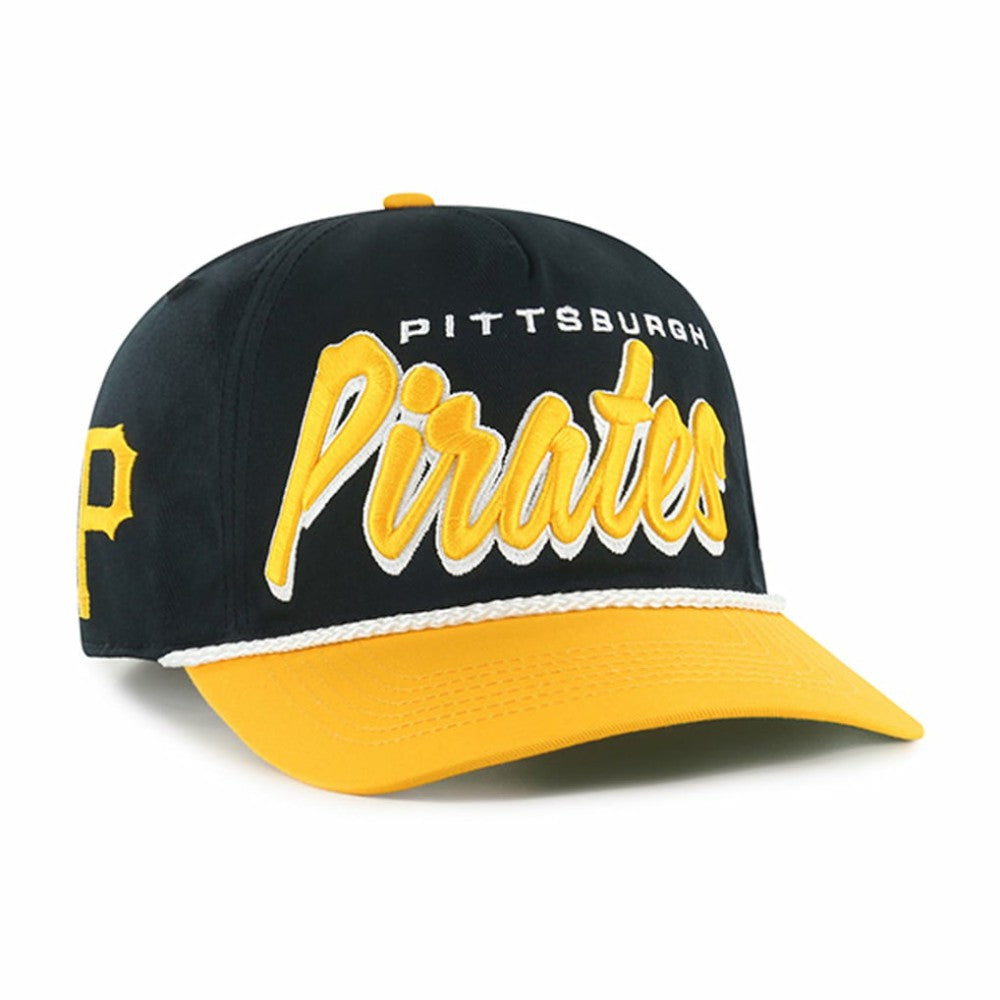 Pittsburgh Pirates Dropshadow Rope Hitch Adjustable Hat - Black | 47 brand