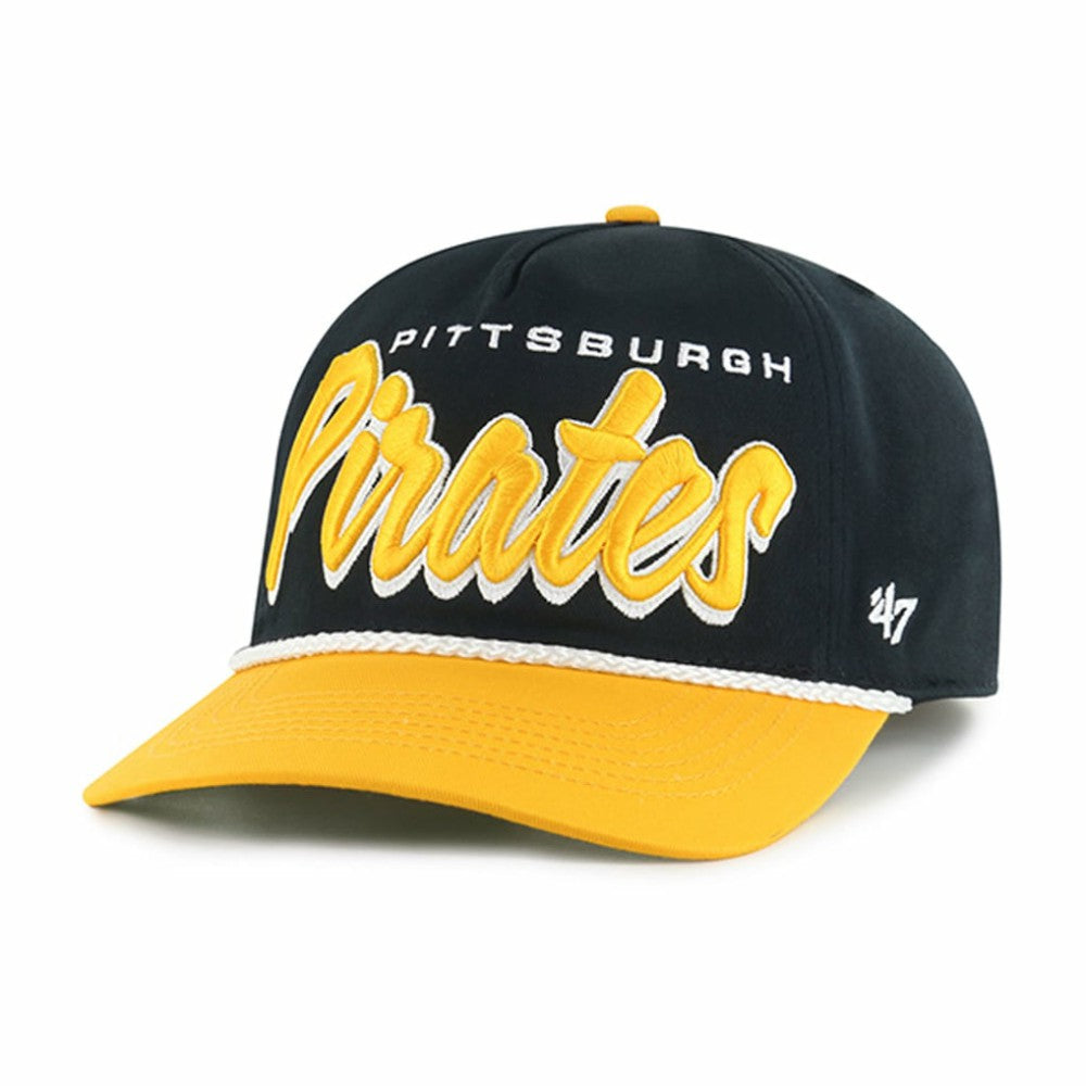 Pittsburgh Pirates Dropshadow Rope Hitch Adjustable Hat - Black | 47 brand