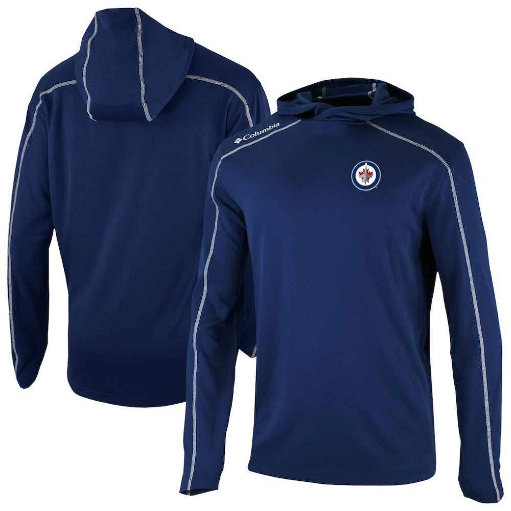 Winnipeg Jets Columbia Shotgun Omni-Wick Pullover Hoodie Navy