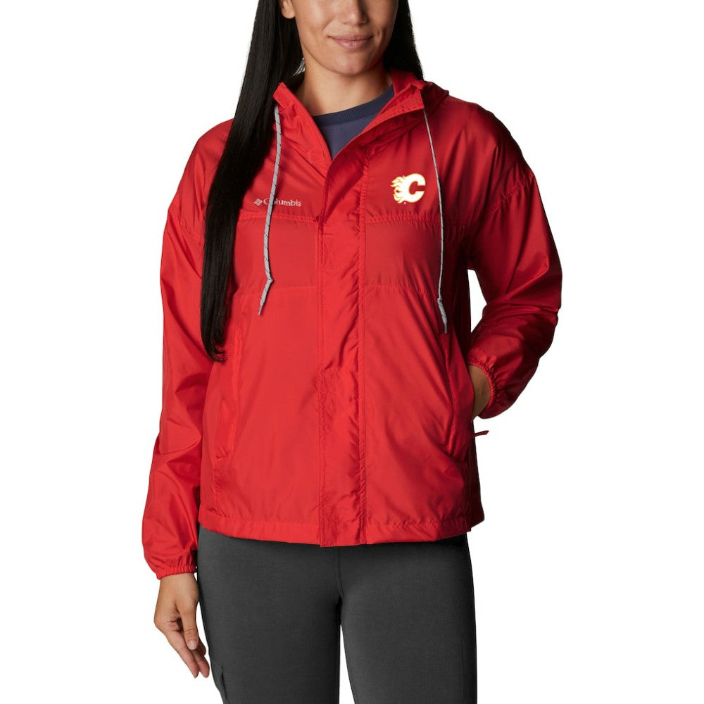Calgary Flames Columbia Women's Flash Challenger Omni-Wick Hoodie Full-Zip Windbreaker Red
