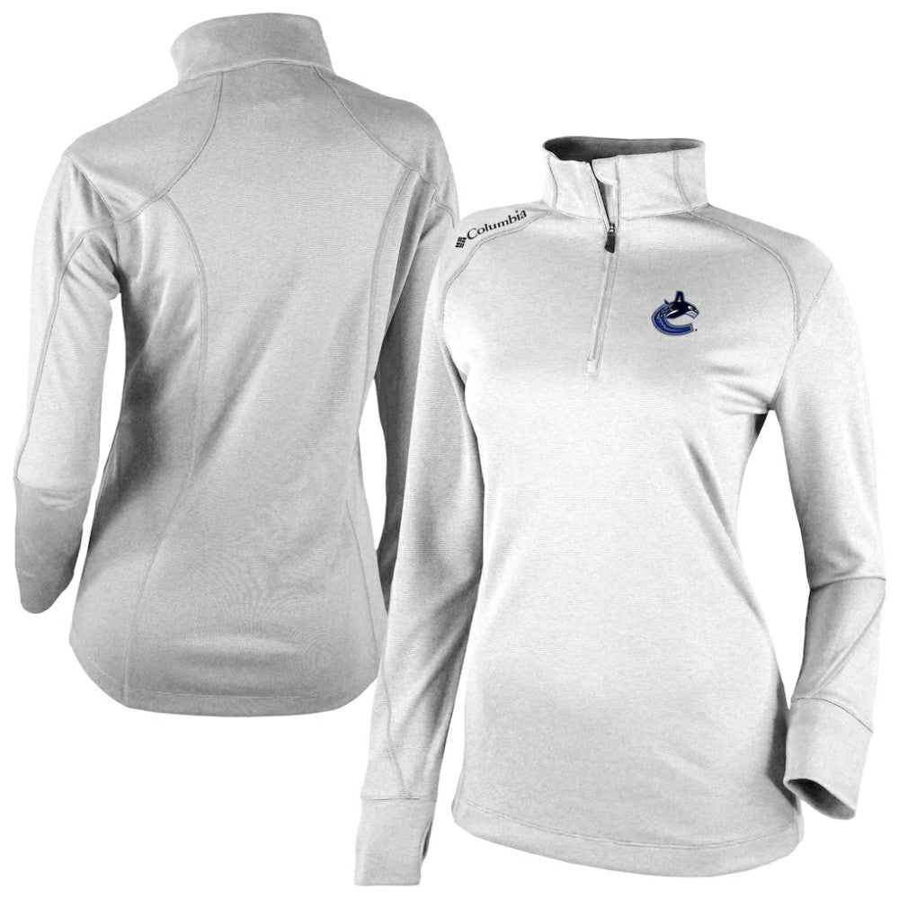 Vancouver Canucks Columbia Women's Omni-Wick Shotgun 2.0 Quarter-Zip Pullover Top White