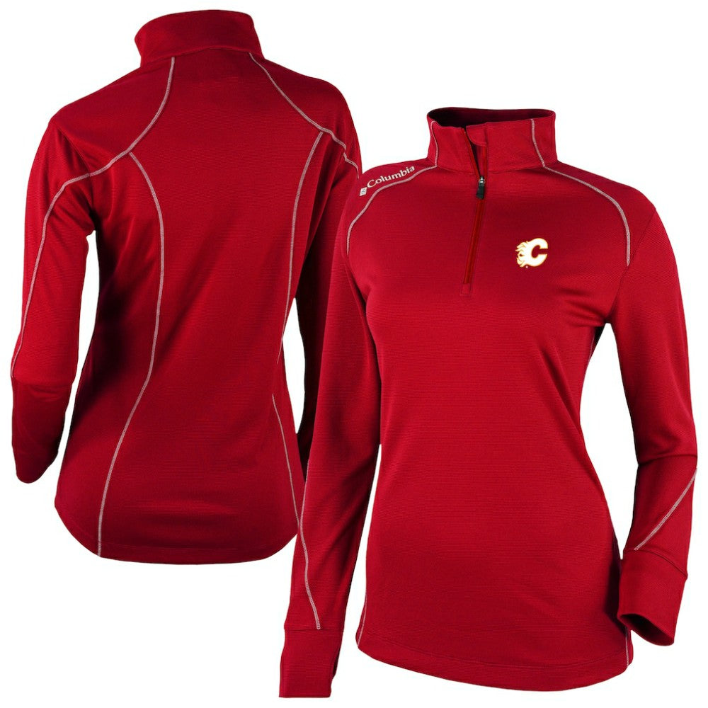 Calgary Flames Columbia Women's Omni-Wick Shotgun 2.0 Quarter-Zip Pullover Top Red