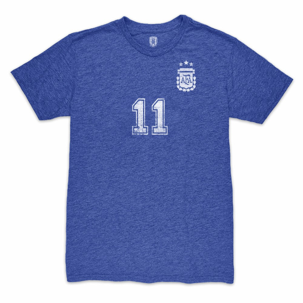 Angel Di Maria Argentina National Team 1863FC Retro Player Tri-Blend T-Shirt - Blue sale