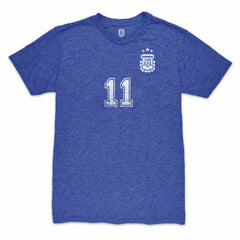Angel Di Maria Argentina National Team 1863FC Retro Player Tri-Blend T-Shirt - Blue sale