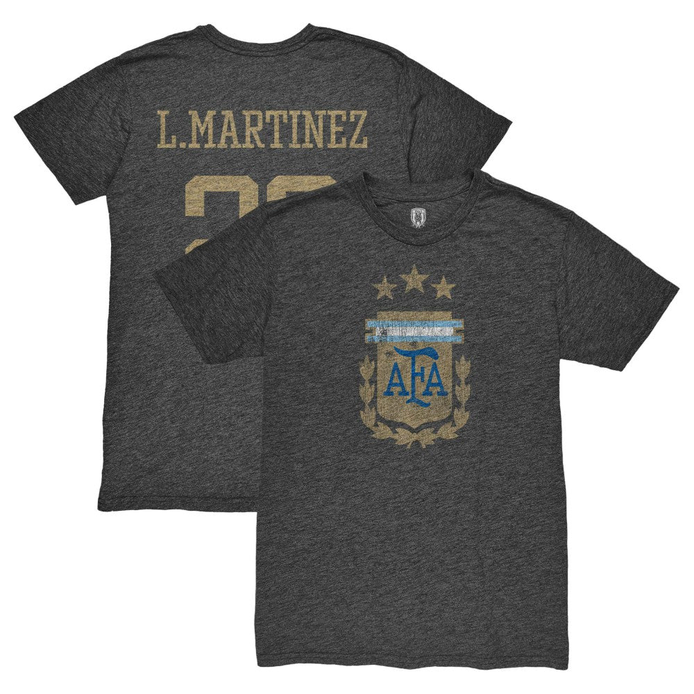 Lautaro Martinez Argentina National Team 1863FC Retro Player Tri-Blend T-Shirt - Black outlet