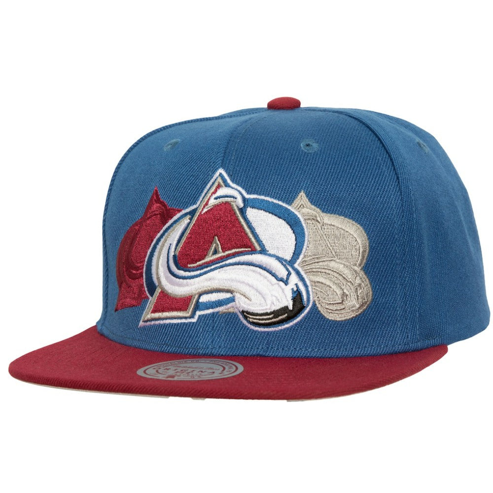 Colorado Avalanche Mitchell & Ness Soul Triple Up Snapback Hat Light Blue
