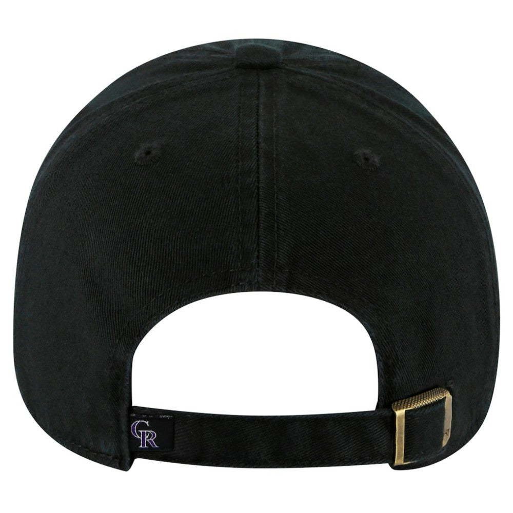 Colorado Rockies Youth Clean Up Adjustable Hat - Black | 47 brand