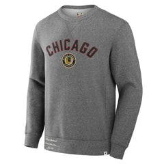 Chicago Blackhawks Fanatics Decades Collection Legendary Fleece Pullover Sweatshirt Heather Gray