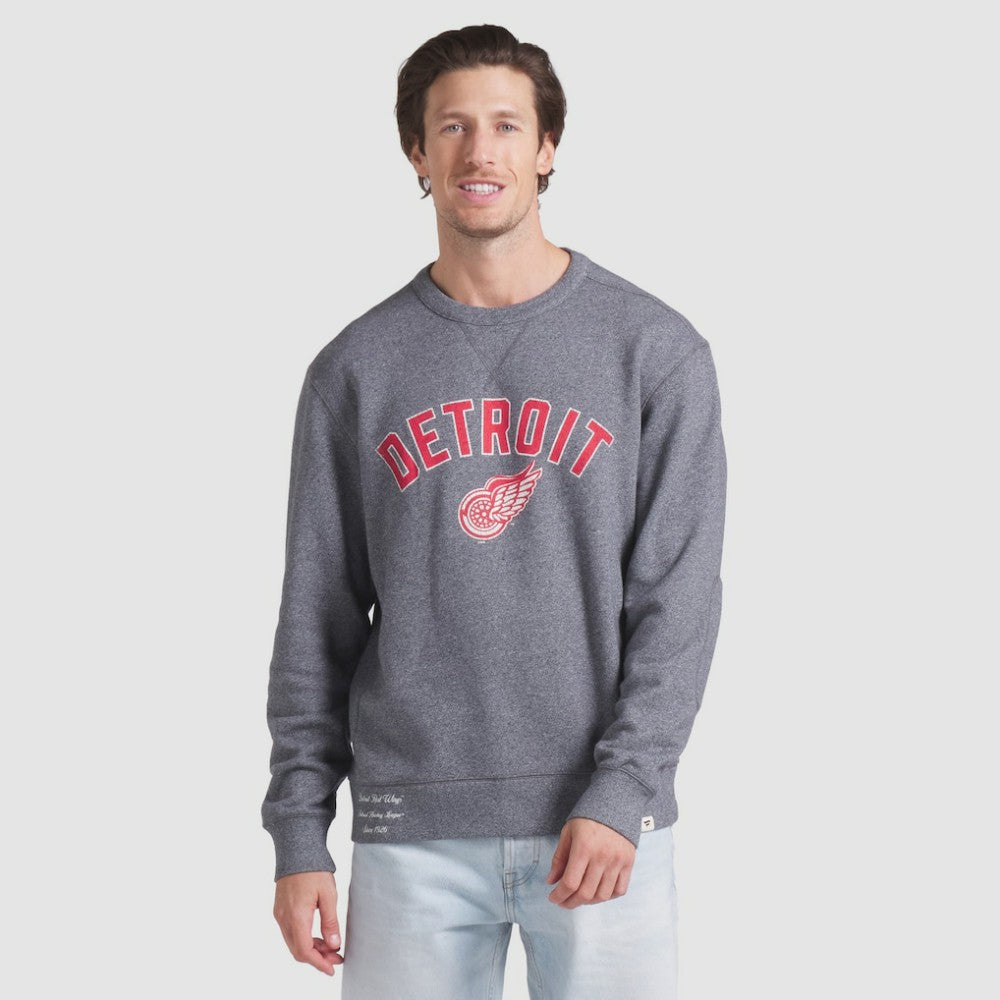 Detroit Red Wings Fanatics Decades Collection Legendary Fleece Pullover Sweatshirt Heather Gray